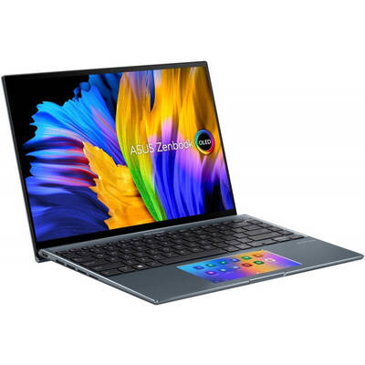 Ultrabook Asus 14'' Zenbook 14X OLED UX5400EG, 2.8K Touch 90Hz, Procesor Intel Core i7-1165G7 (12M Cache, up to 4.70 GHz, with IPU), 16GB DDR4X, 1TB SSD, GeForce MX 450 2GB, Win 10 Home, Pine Grey
