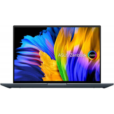 Ultrabook Asus 14'' Zenbook 14X OLED UX5400EA, 2.8K Touch 90Hz, Procesor Intel Core i7-1165G7 (12M Cache, up to 4.70 GHz, with IPU), 16GB DDR4X, 1TB SSD, Intel Iris Xe, Win 10 Pro, Pine Grey