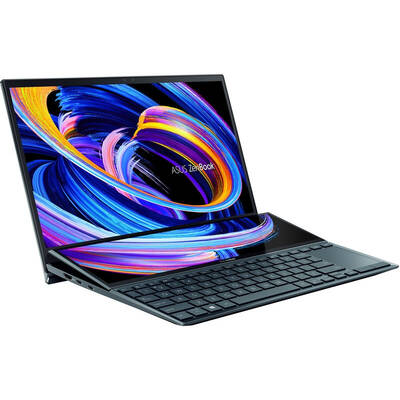 Ultrabook Asus 14'' ZenBook Duo 14 UX482EG, FHD, Procesor Intel Core i7-1165G7 (12M Cache, up to 4.70 GHz, with IPU), 32GB DDR4X, 1TB SSD, GeForce MX450 2GB, Win 10 Pro, Celestial Blue