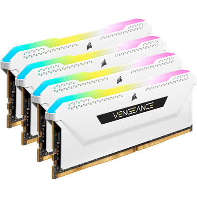 Memorie RAM Corsair Vengeance RGB PRO SL White 32GB DDR4 3600MHz CL18 Quad Channel Kit