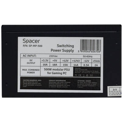 Sursa PC Spacer SP-MP-500, 80+, 500W