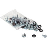 Cage Nut Set (50 Pack), M6 Nuts, Bolts and Washers, Suitable for Network Cabinets/Server Racks, Plastic Storage Jar, Lifetime Warranty