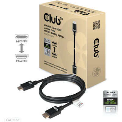 CLUB 3D Cablu HDMI Ultra High Speed 2.1 Cable 10K 120Hz 48Gbps M/M 2 m./6.56 ft.