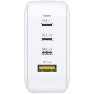 Unitek Incarcator GAN 4 PORTS, PD 100W, QC3.0, USB-C, WHITE
