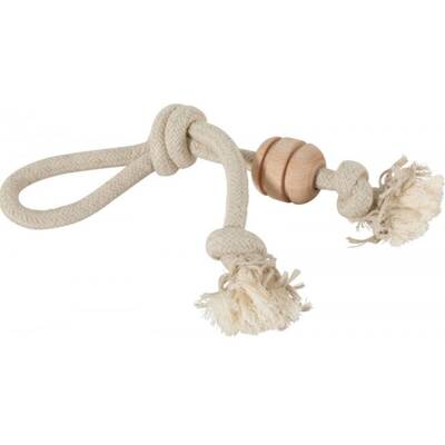 ZOLUX WILD MIX Rope toy with a handle and a wooden disc