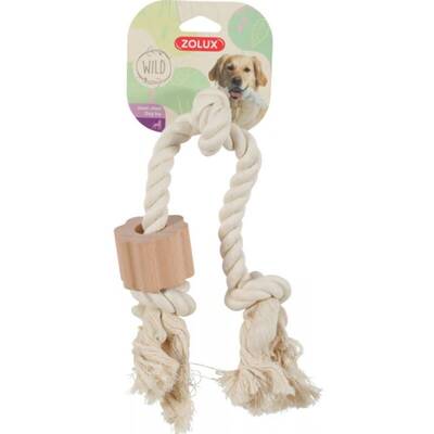 ZOLUX WILD A rope toy, 3 knots, with a wooden disc