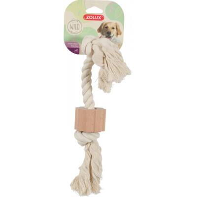 ZOLUX WILD A rope toy, 2 knots, with a wooden disc