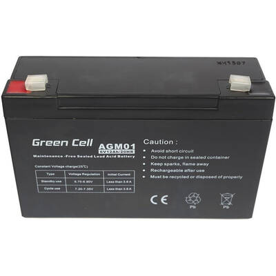 Green Cell AGM Battery 6V 12Ah - Batterie - 12.000 mAh Sealed Lead Acid (VRLA)