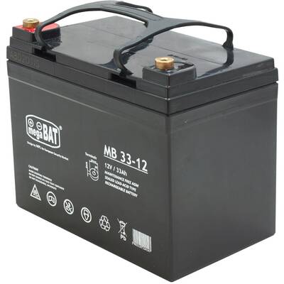MPL POWER ELEKTRO megaBAT MB 33-12 Baterie UPS Sealed Lead Acid VRLA AGM 12 V 33 Ah Black