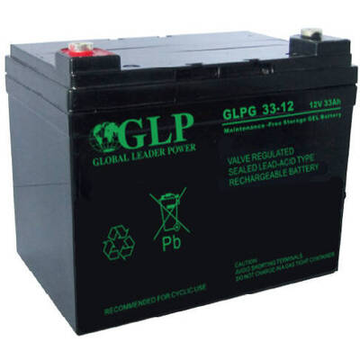 MPL POWER ELEKTRO GLP GLPG 33-12 Gel Baterie UPS Lead-acid accumulator VRLA GEL Maintenance-free 12 V 33 Ah Black