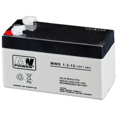 MPL POWER ELEKTRO MWS 1.3-12 Baterie UPS Lead-acid accumulator AGM Maintenance-free 12 V 1,3 Ah Black, Grey