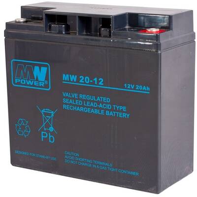 MPL POWER ELEKTRO MW 20-12 Baterie UPS Lead-acid accumulator AGM Maintenance-free 12 V 20 Ah Black