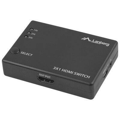 Switch KVM LANBERG VIDEO SWITCH 3X HDMI + MICRO USB PORT
