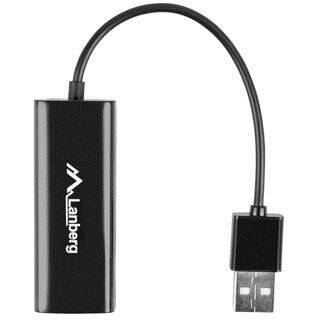 Placa de Retea LANBERG NC-0100-01 cable interface/gender adapter USB-A RJ-45 Black