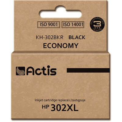 Cartus Imprimanta ACTIS COMPATIBIL KH-302BKR for HP printer; HP 302XL F6U68AE replacement; Premium; 20 ml; black