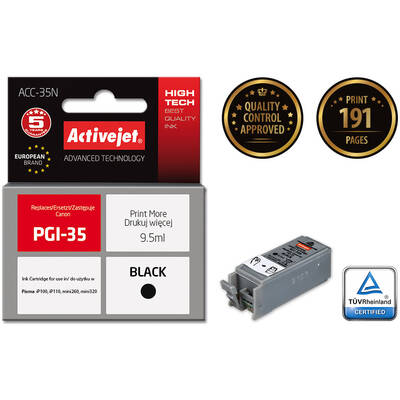 Cartus Imprimanta ACTIVEJET COMPATIBIL ACC-35N for Canon printer; Canon PGI-35 replacement; Supreme; 9.5 ml; black