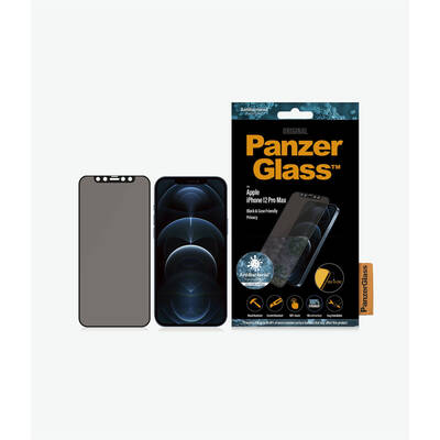 PanzerGlass Folie Apple iPhone 12 Pro Max Edge-to-Edge Privacy Anti-Bacterial