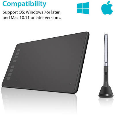 Tableta Grafica HUION H950P 5080 lpi 220 x 137 mm USB Black