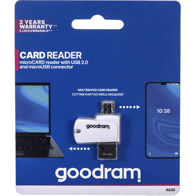 Card Reader GOODRAM microSD/SDHC USB 2.0/microUSB