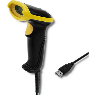 Scanner cod de bare Qoltec 50867 Laser reader 1D | 2D | USB | Black
