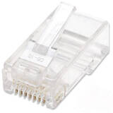 Accesoriu Retea Intellinet RJ45 Modular Plugs, Cat6, UTP, 2-prong, for stranded wire, 15 µ gold plated contacts, 100 pack