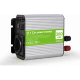 Gembird EG-PWC300-01 power adapter/inverter Auto 300W Aluminium,Black