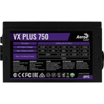 Sursa PC Aerocool PGS VX-750PLUS 750W 80+ BOX