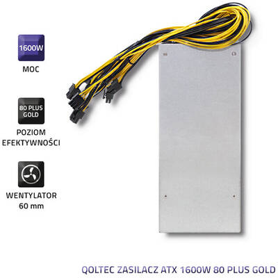Sursa PC QOLTEC 50177 PCI-E Smart 1600W | 80 Plus Gold - Data mining