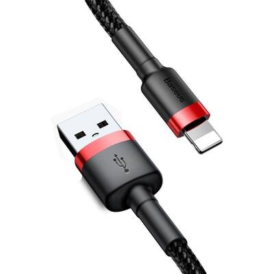 Baseus Cablu Date Lightning USB Cable Cafule 1.5A 2m (black & red)