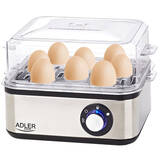 Adler AD 4486 Aparat Gatit Oua 8 egg(s) 800 W Black,Satin steel,Transparent