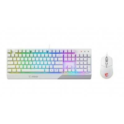 Kit Periferice MSI Vigor GK30 Combo USB QWERTY Keyboard + Mouse GM11 White