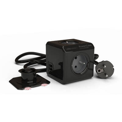 Allocacoc Priza/Prelungitor PowerCube power extension 3 m 4 AC outlet(s) Indoor/outdoor Black