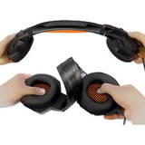Casti Over-Head REAL-EL GDX-7700 SURROUND 7.1 cu microfon, negru-portocaliu