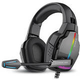 Casti Over-Head REAL-EL GDX-7780 SURROUND 7.1 gaming headphones with microphone and RGB backlight, black