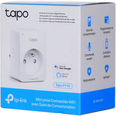 Priza inteligenta TP-Link Tapo P110, Wi-Fi, 3680W, 16A, alb