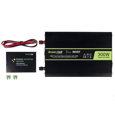 Green Cell INV07 power adapter/inverter Auto 300 W Black