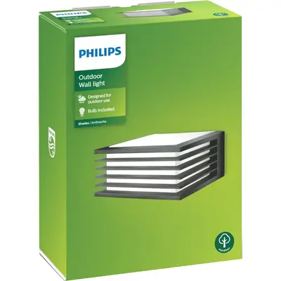 Philips Aplica exterior Shades, E27, 1x42W, IP44, aluminiu, Antracit