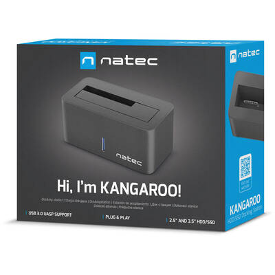Docking Station NATEC Kangaroo USB 3.2 Gen 1 (3.1 Gen 1) Type-A Black
