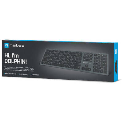 Tastatura Natec Wireless Dolphin BLUETOOTH + 2.4GHZ, X-Scissors, black