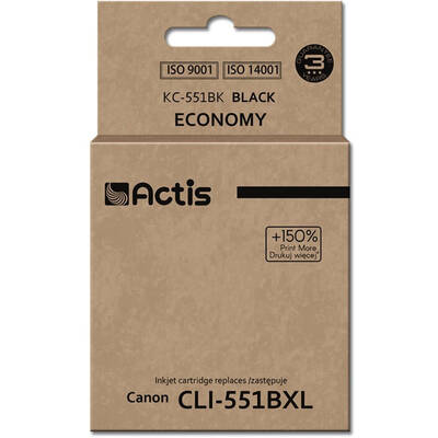 Cartus Imprimanta ACTIS Compatibil KC-551Bk; CLI-551Bk replacement; Standard; 12 ml; black (with chip)