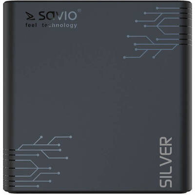 Media player SAVIO Silver Smart TV Box TB-S01, 2/16 GB, G31™ MP2 - 8K Ultra HD, Android 9.0 Pie, HDMI v 2.1, WiFi, 100mbps,  USB 3.0