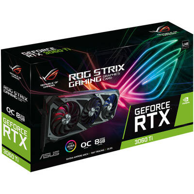 Placa Video Asus ROG -STRIX-RTX3060TI-O8G-V2-GAMING NVIDIA GeForce RTX 3060 Ti 8 GB GDDR6