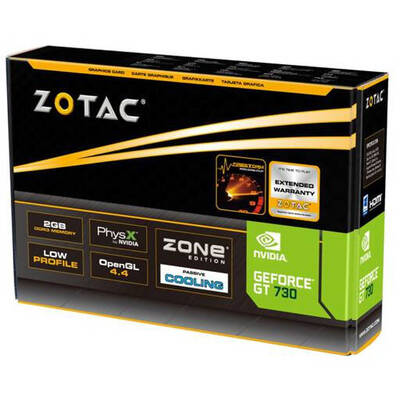 Placa Video ZOTAC GeForce GT 730 Zone Edition 2GB DDR3 64-bit low profile bracket
