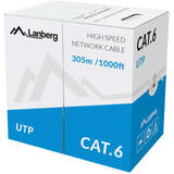 Cablu LANBERG UTP solid cable, CCA, cat. 6, 305m, gray