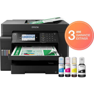 Imprimanta multifunctionala Epson EcoTank L15150, InkJet CISS, Color, Format A3, Duplex, Fax, Retea, Wi-Fi