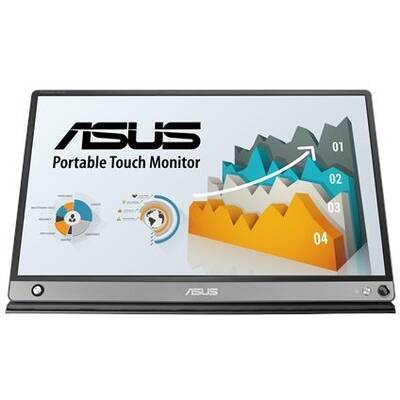 Monitor Asus LED ZenScreen MB16AMT Touchscreen 15.6 inch Argintiu 60 Hz