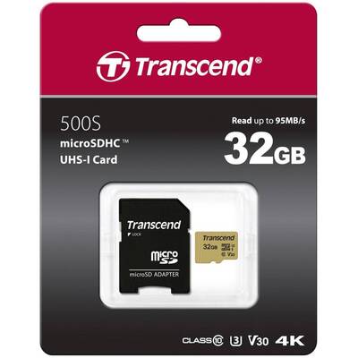 Card de Memorie Transcend microSDHC USD500S 32GB CL10 UHS-I U3 Up to 95MB/S +adapter