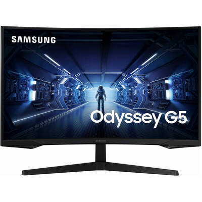 Monitor Samsung LED Gaming Odyssey G5 LC32G55TQWUXEN Curbat 31.5 inch 1 ms Negru HDR FreeSync Premium 144 Hz