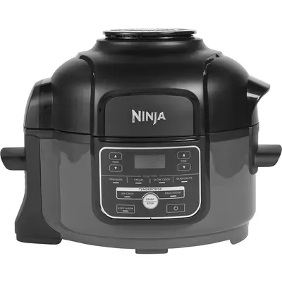 NINJA MultiCooker Foodi MINI OP100EU, 6-in-1, 4.7 L, oala electrica sub presiune si friteuza cu aer, negru/gri