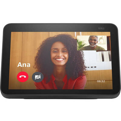 Amazon dublat-Echo Show 8 (2nd Gen), 8 inch Touch Screen, camera 13 MP, Wi-Fi, Bluetooth, negru
